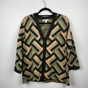 JM Collection wool & linen blend cardigan size large